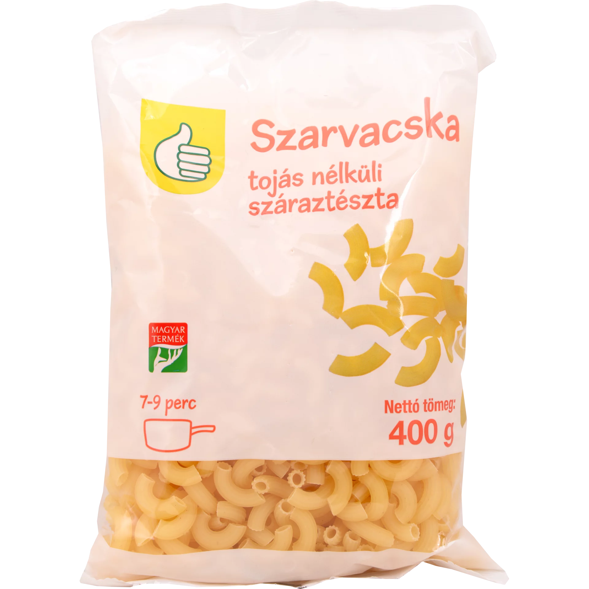 Auchan Tuti Tipp szarvacska, tojás nélküli száraztészta, 400g